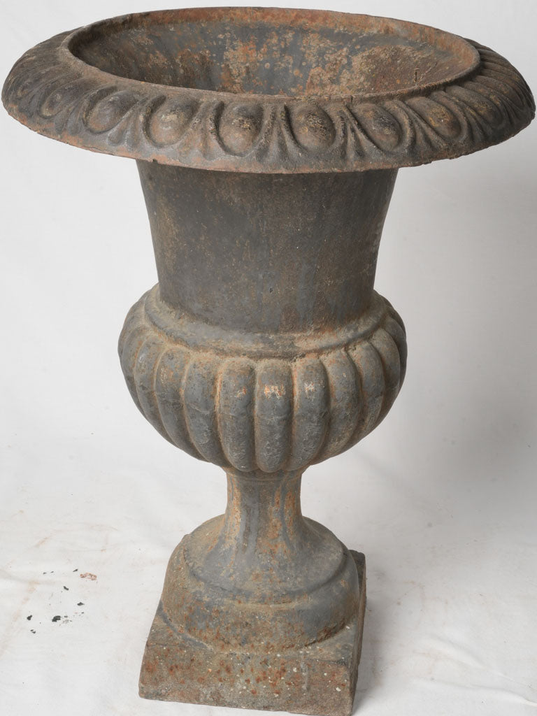 Early 20th-Century Cast Iron Medici Planters w/ Rustic Patina - 30¾"