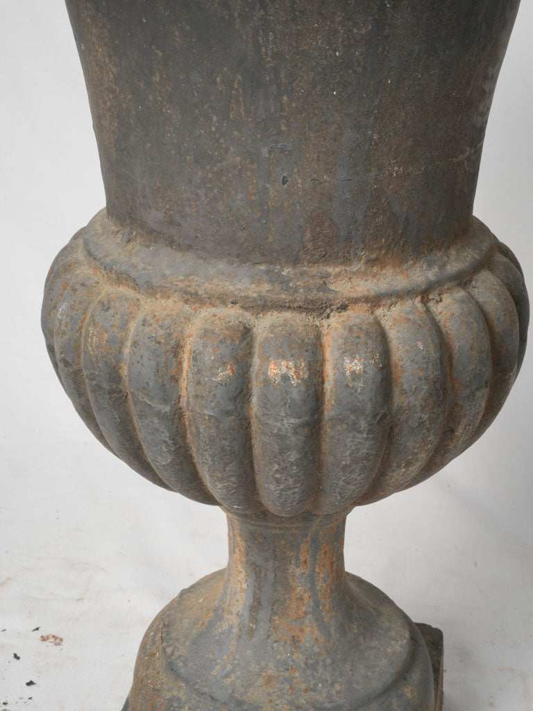 Early 20th-Century Cast Iron Medici Planters w/ Rustic Patina - 30¾"