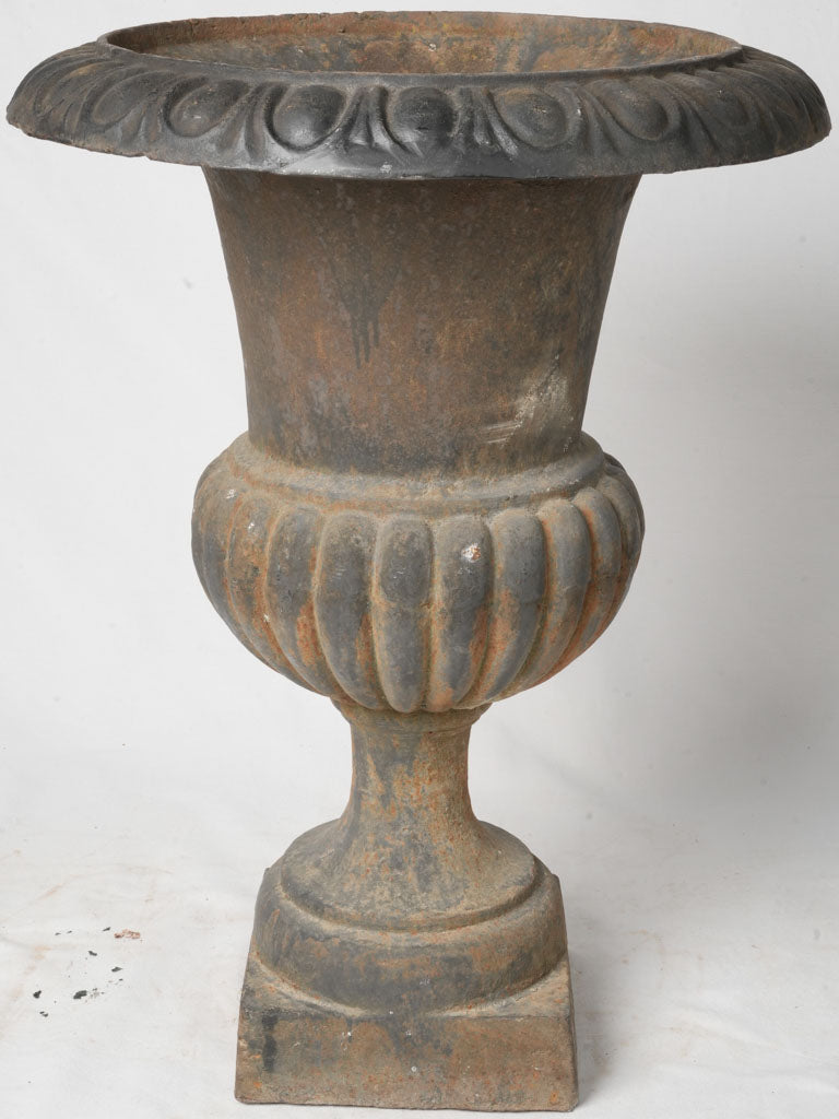 Early 20th-Century Cast Iron Medici Planters w/ Rustic Patina - 30¾"