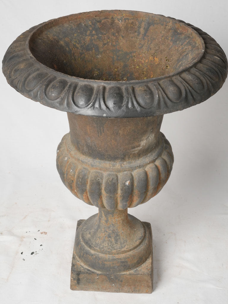 Early 20th-Century Cast Iron Medici Planters w/ Rustic Patina - 30¾"