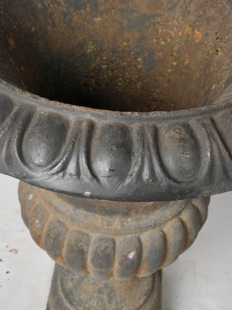 Early 20th-Century Cast Iron Medici Planters w/ Rustic Patina - 30¾"