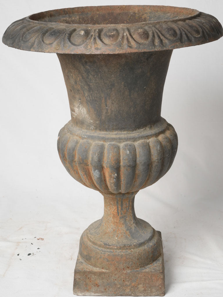 Early 20th-Century Cast Iron Medici Planters w/ Rustic Patina - 30¾"