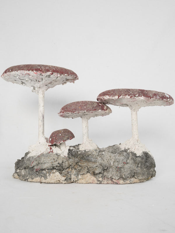 Vintage Red Mushroom Garden Sculpture