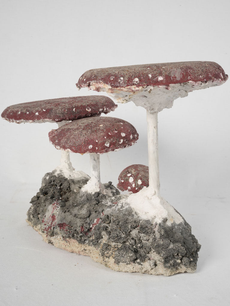 Rustic Red Mushroom Garden Figurine