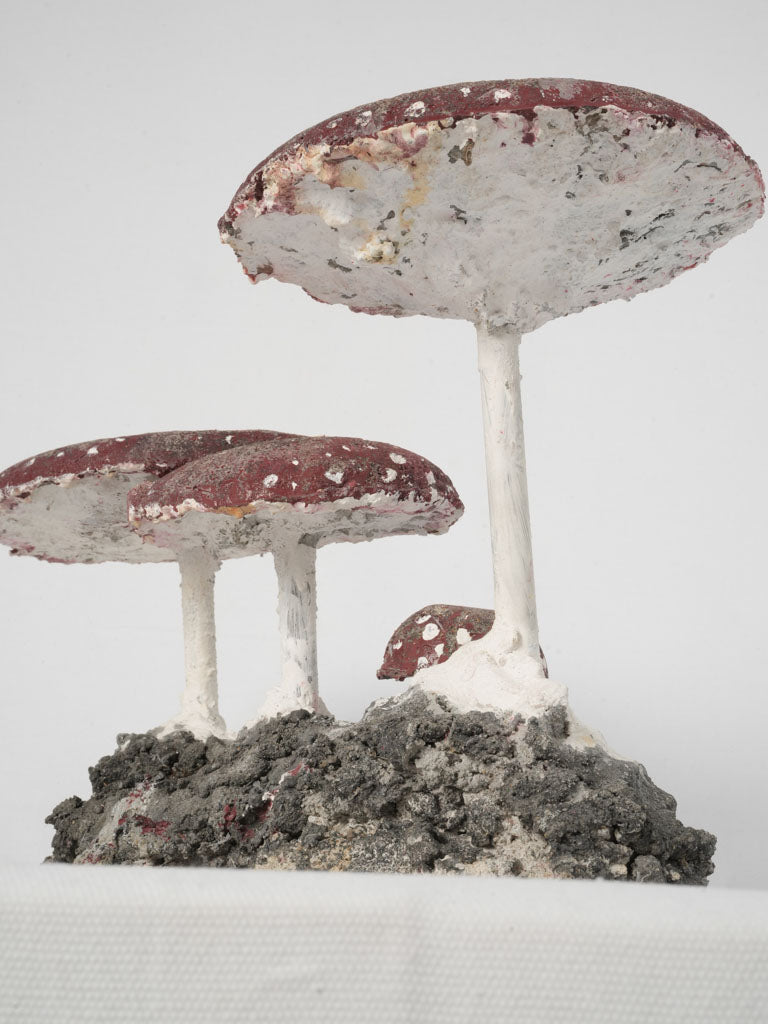 Aged Cement Mushroom Garden Centerpiece