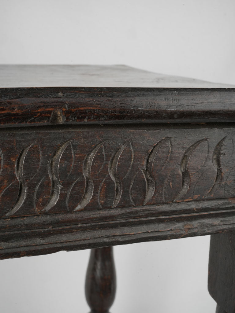 Rustic, blackened mélèze wood console table