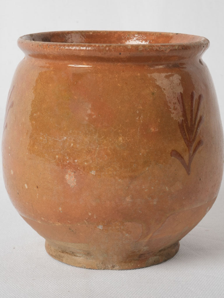 Vintage ochre confiture pot