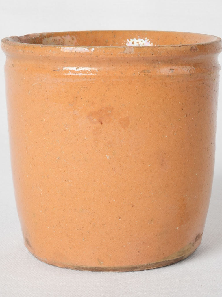 Antique Provençal terracotta glazed jam jar