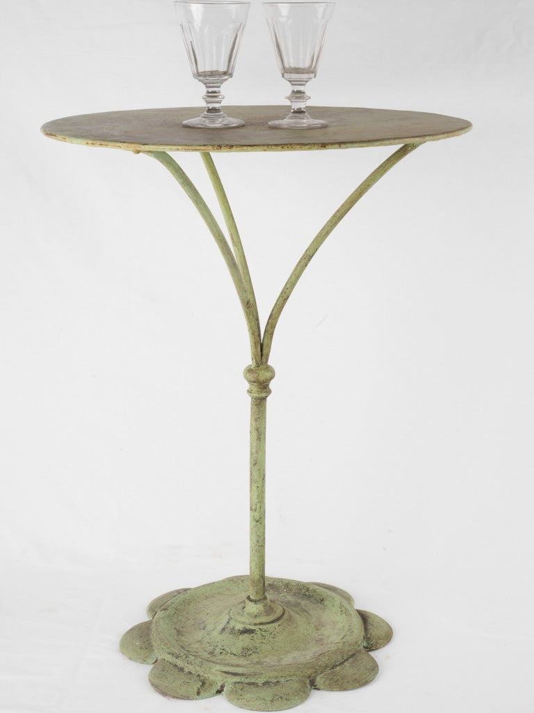 Antique green iron garden table