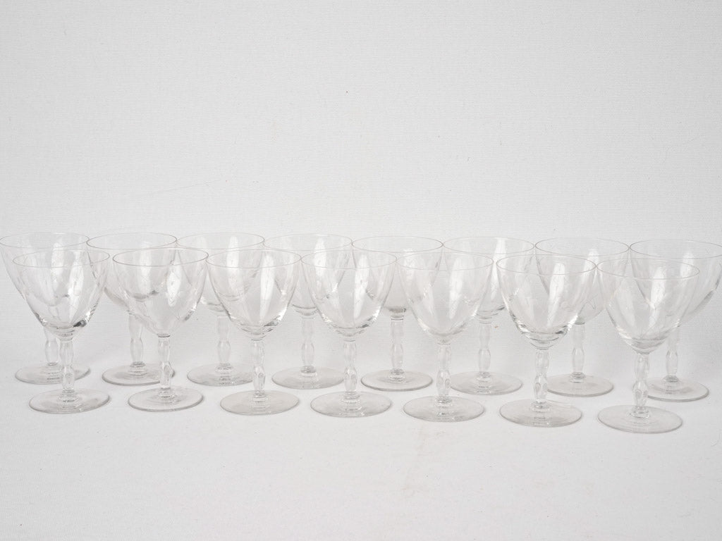 Classic etched wine glasses crystal