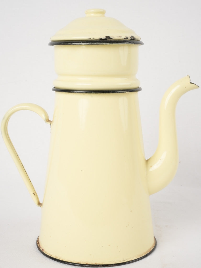 Vintage French enamelware coffee pot