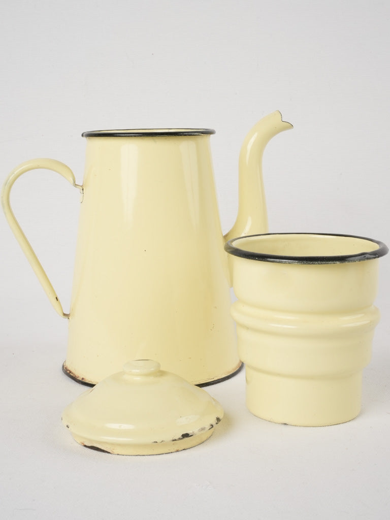 Retro buttermilk French coffee pot