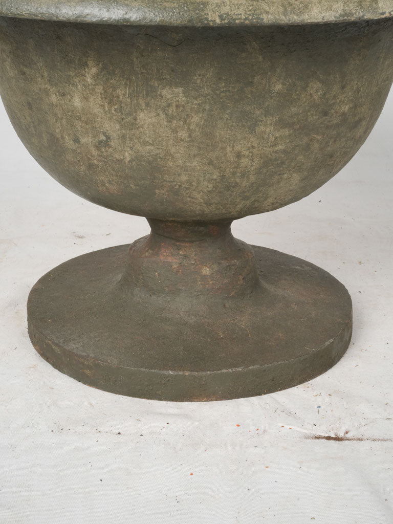 Large 19th-Century French Oval Cast Iron Planter w/ Grey Patina - 17¼" x  23¾" x 20"