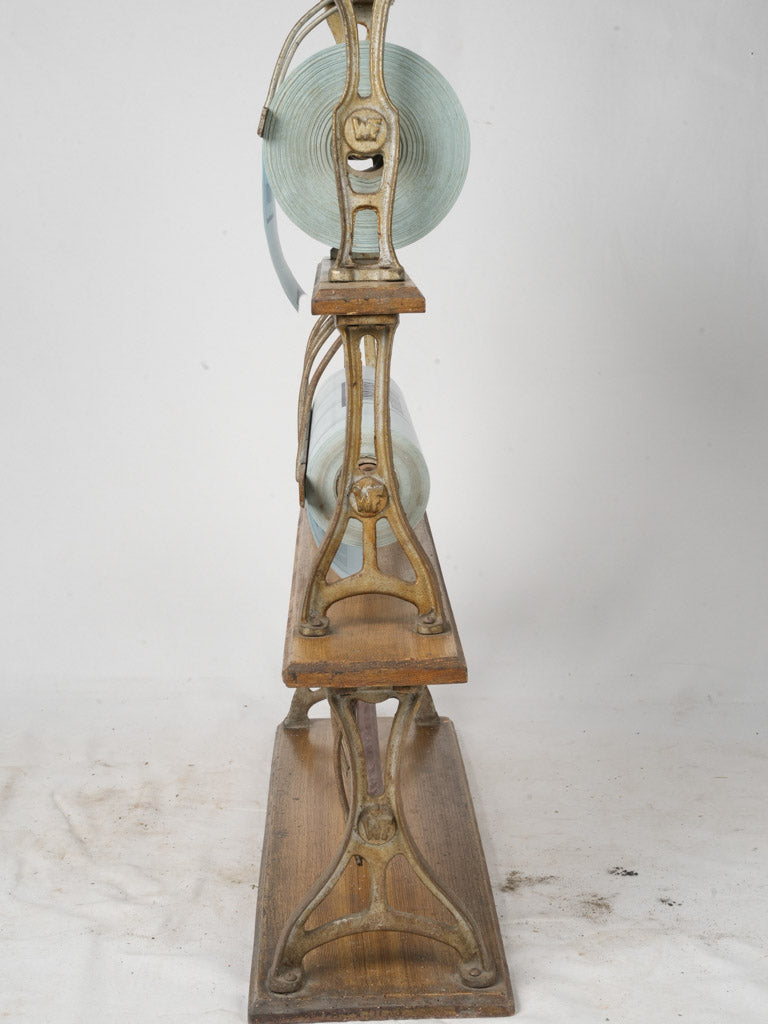 Large Antique French 3 Tier Paper Reel Dispenser