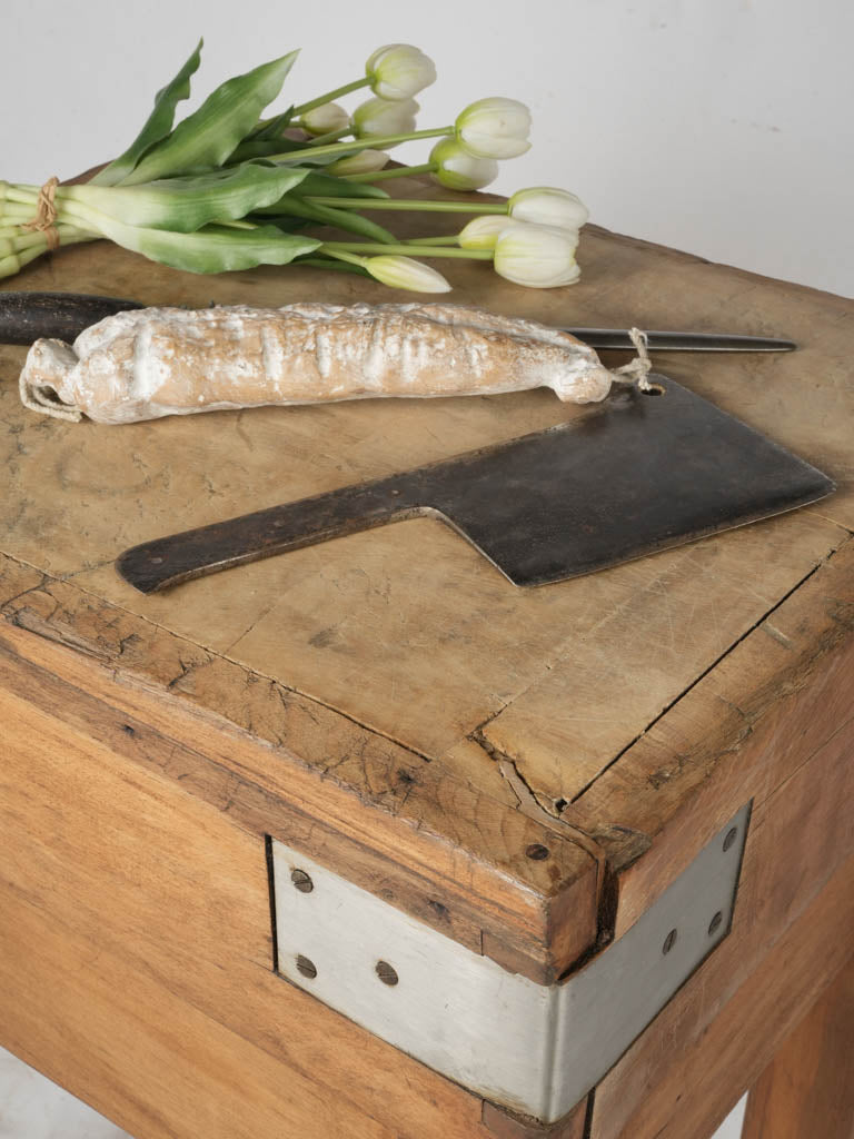 Small Vintage French Butcher's Block  - 33¾"