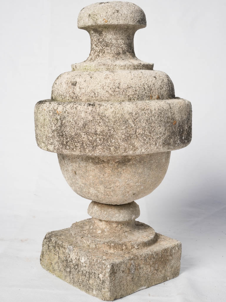 Antique limestone garden finials