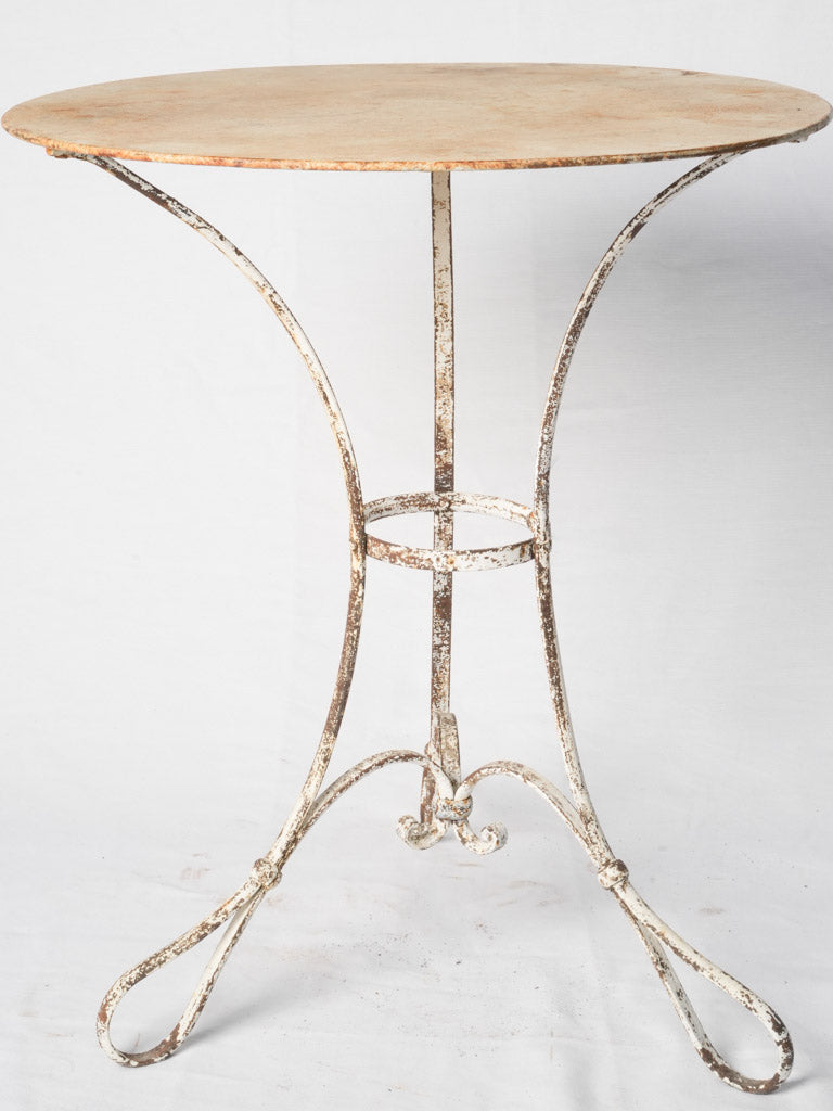 Antique French Garden Table w/ Rustic White Patina