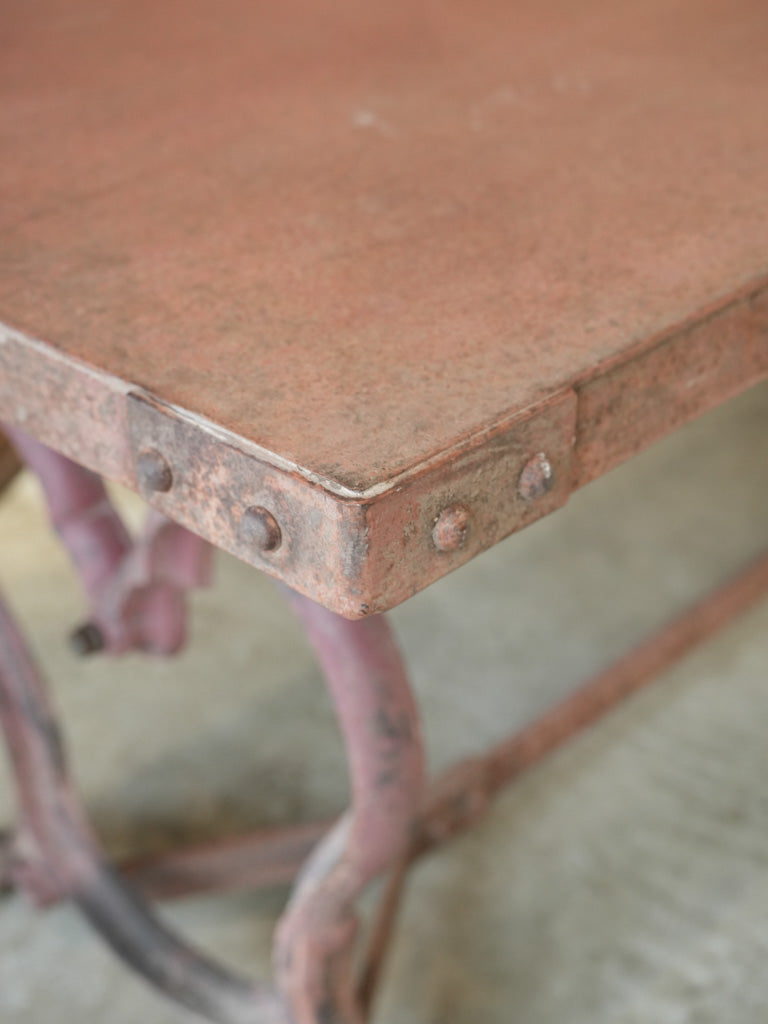 1910s Cast Iron Industrial Table w/ Scrollwork Base - 80"