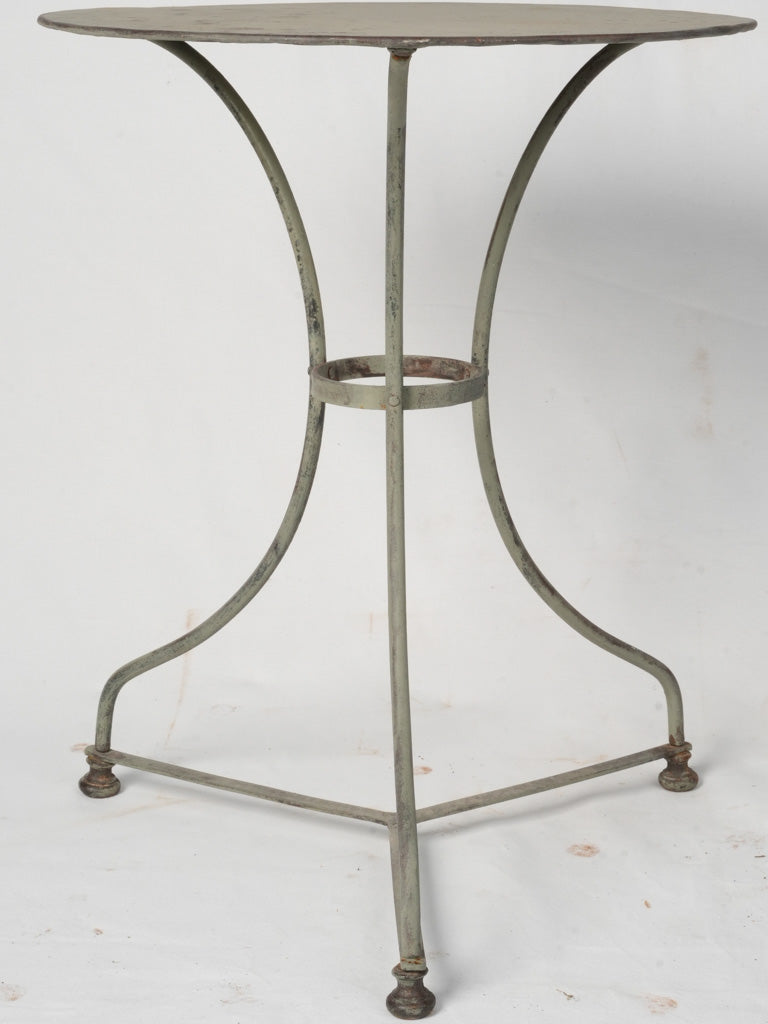 Delicate French Gray Metal Bistro Table