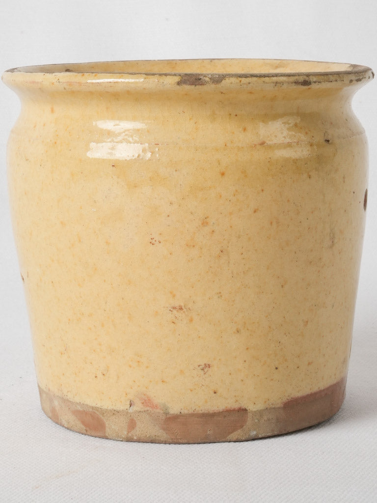 Rustic vintage French glazed confiture pot