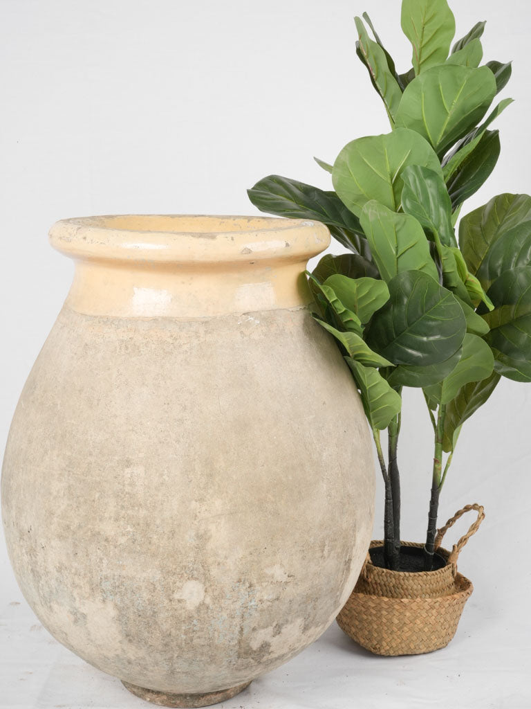 19th Century Olive Jar w/ Custard Glaze 28"