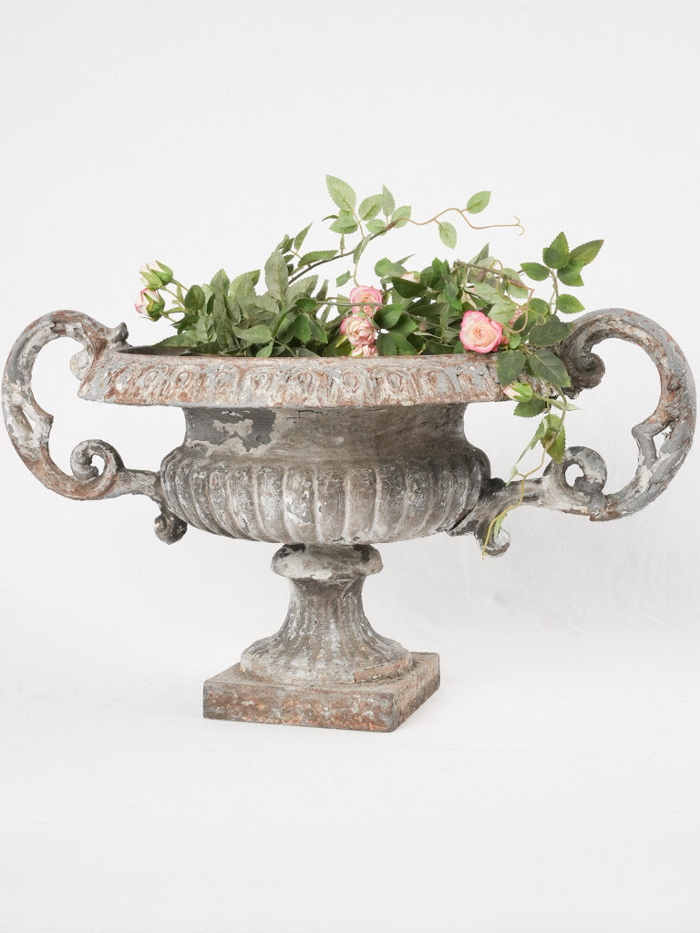 Antique timeworn cast iron planter