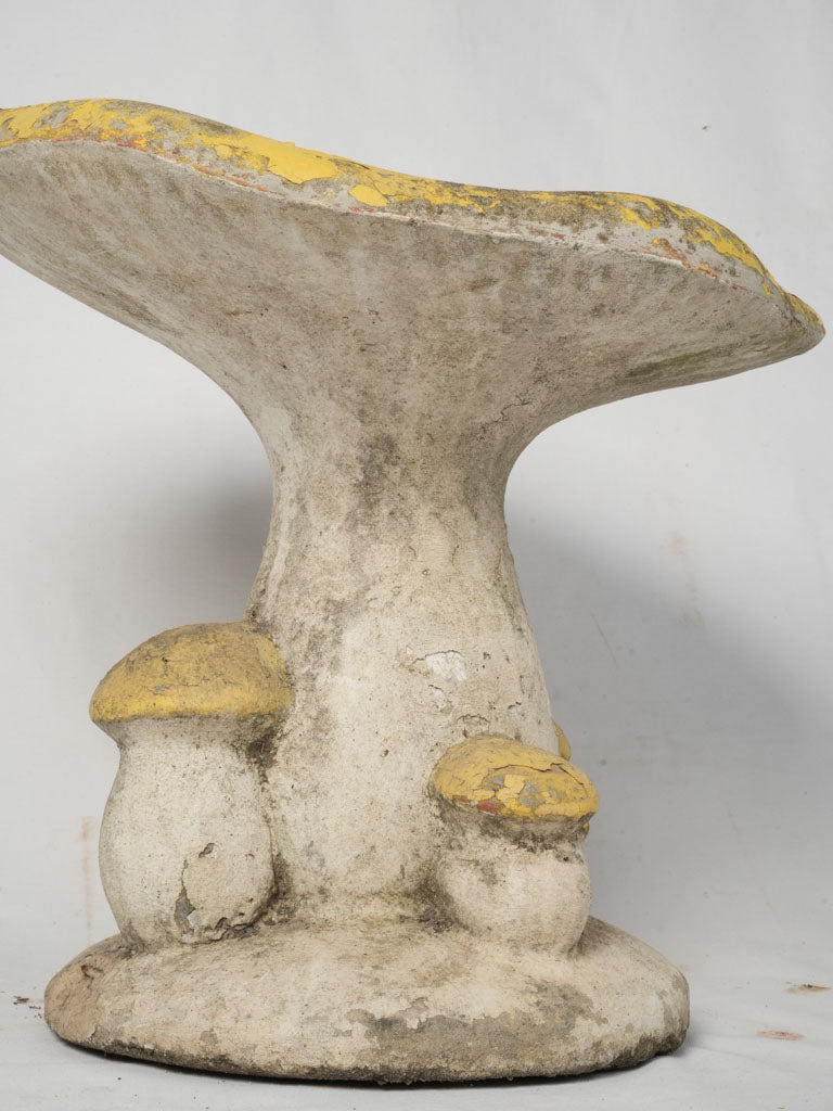 Unique Weathered Concrete Mushroom Plant Stand