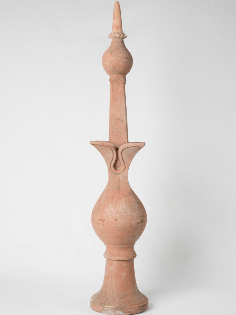 Symmetrical terracotta art finial