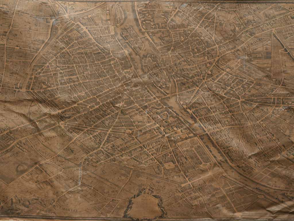 Worn Turgot Map Isometric Engraving