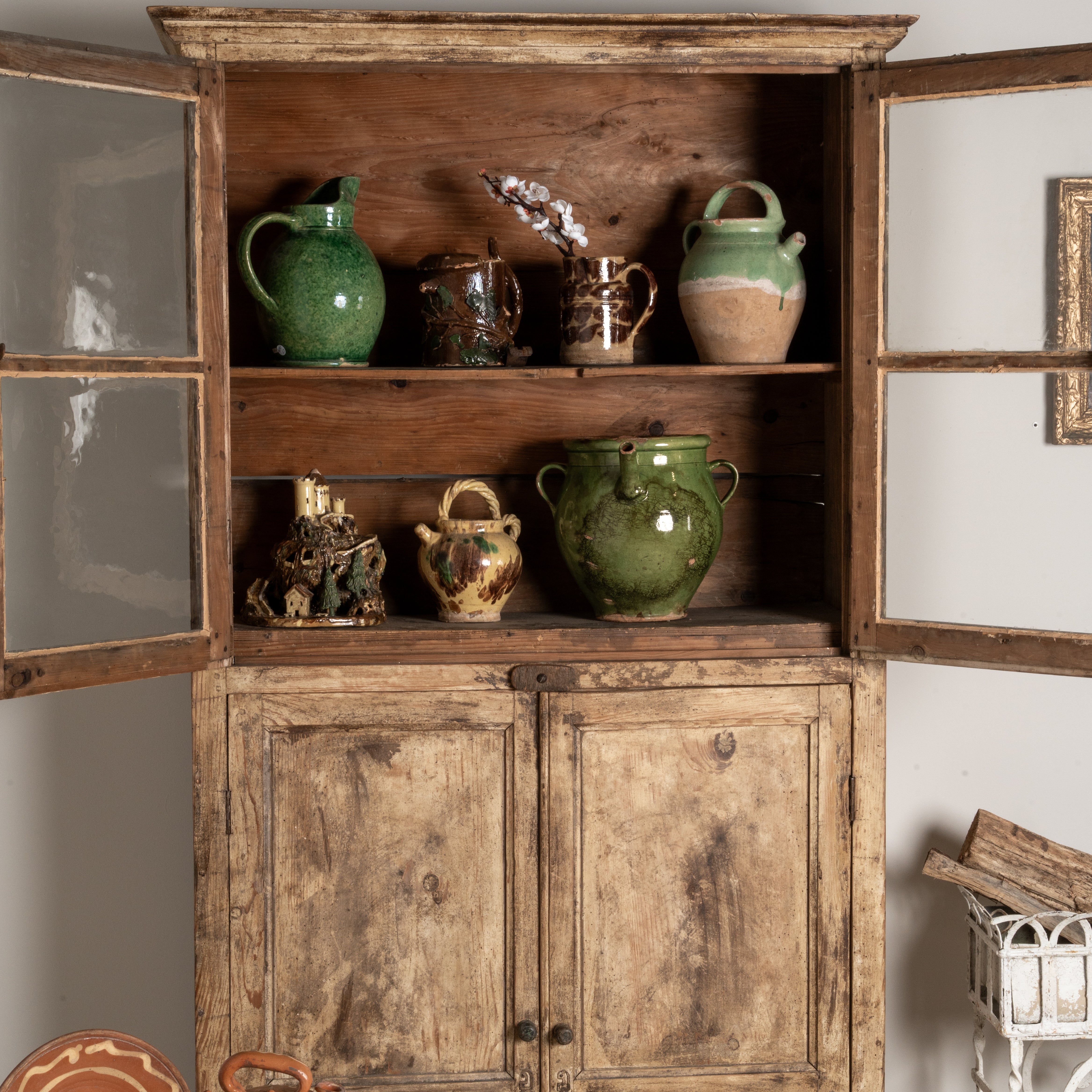 Tall narrow vitrine / armoire - 19th century 87½" x 39"