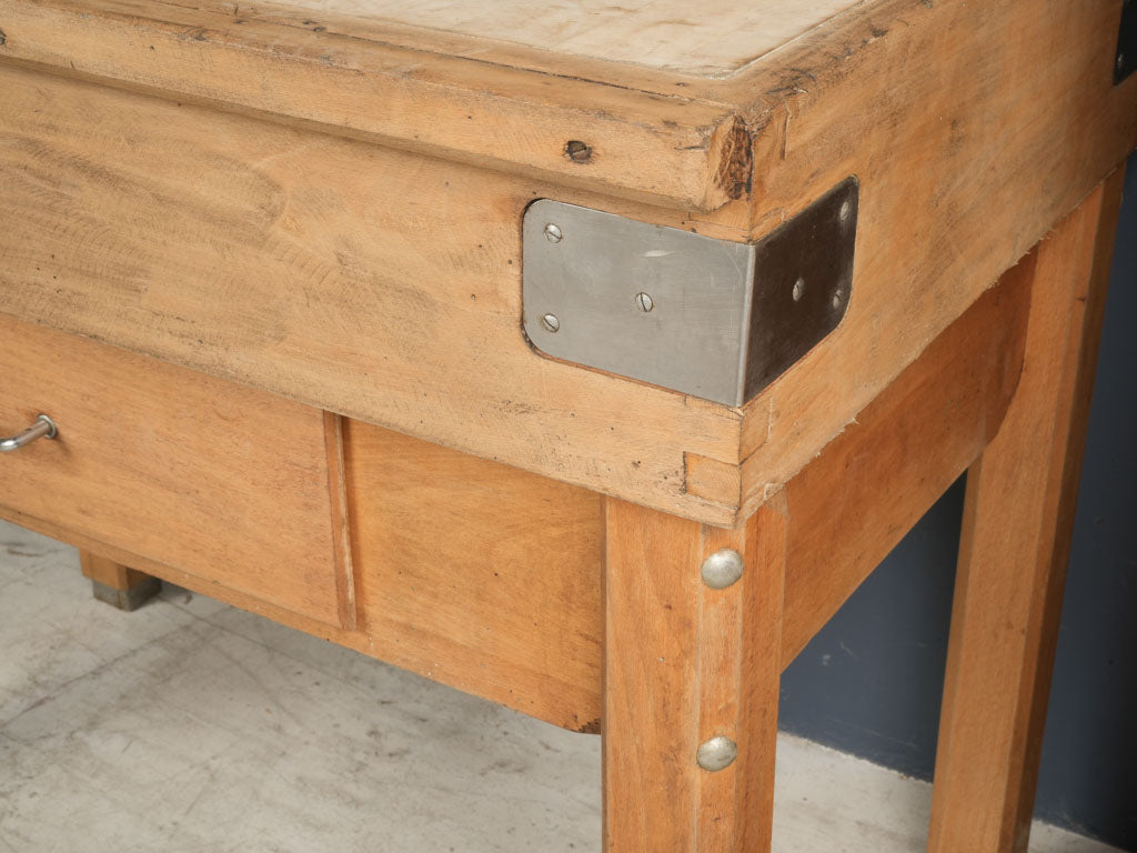 Durable wooden butcher's table