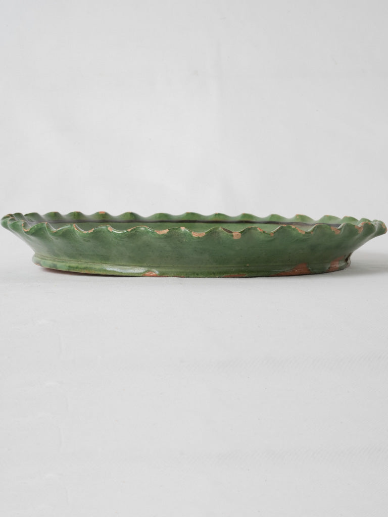 Unique century-old terracotta flower platter