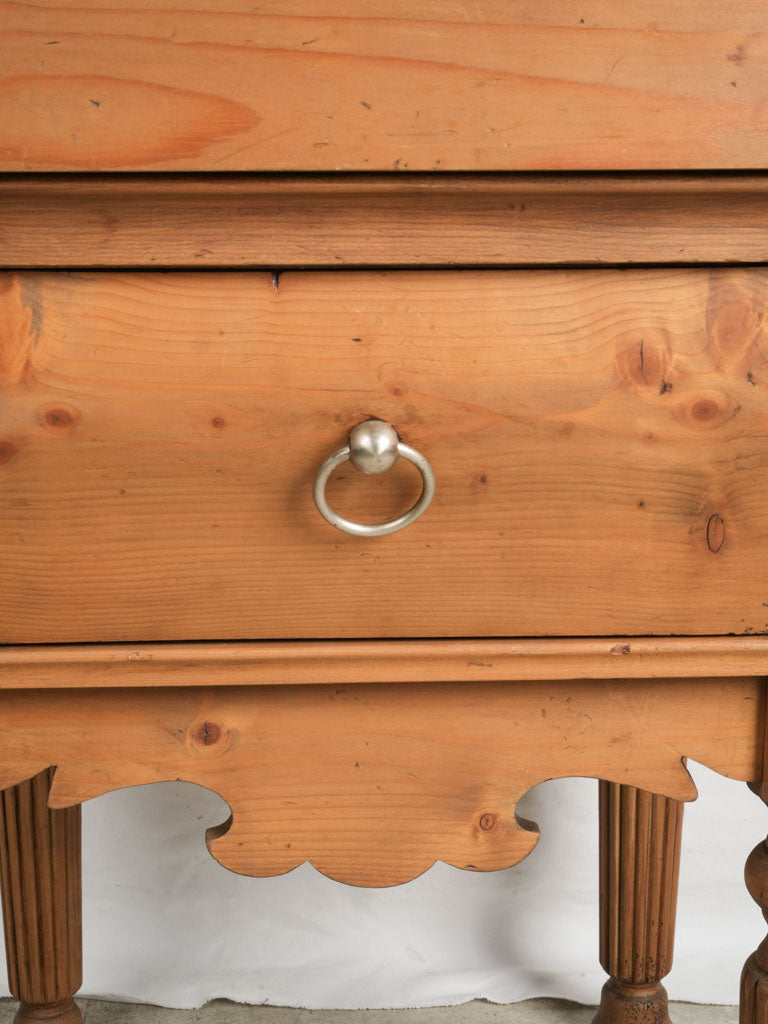 Decorative Pine Butcher's Block w/ Sculpted Bull's Head Pediment -55½"