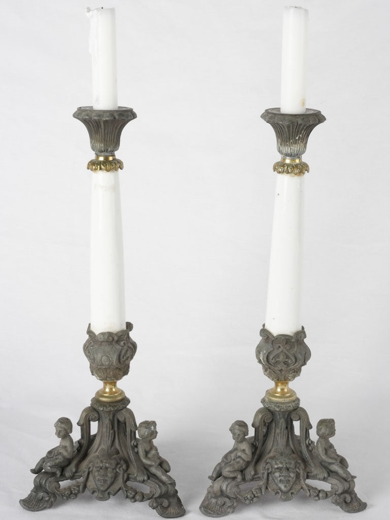 Transformable four-candle French candelabras