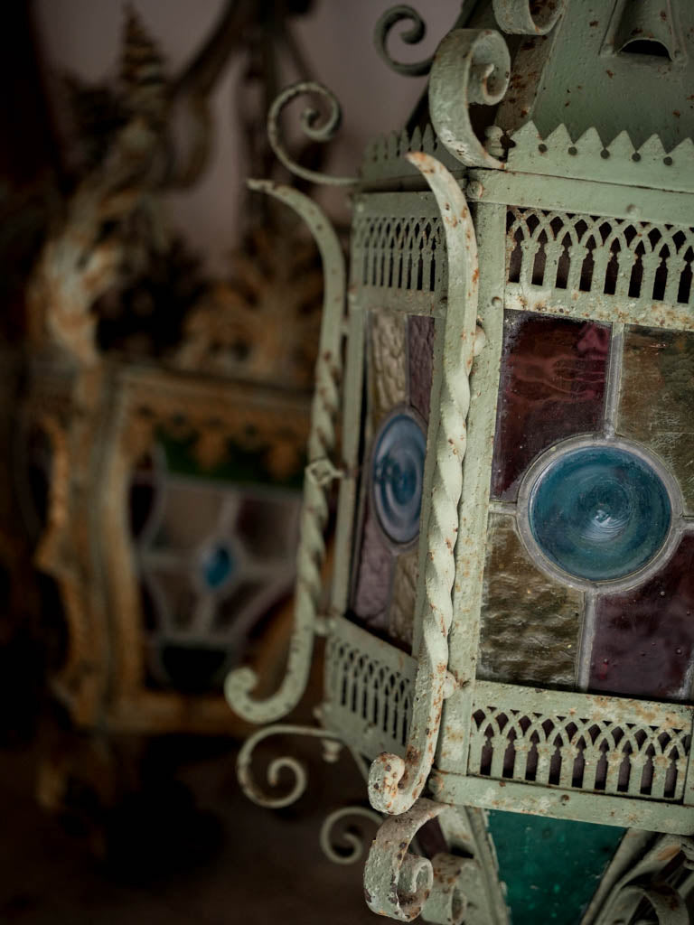 Ornate, intricate 19th-century metal lantern