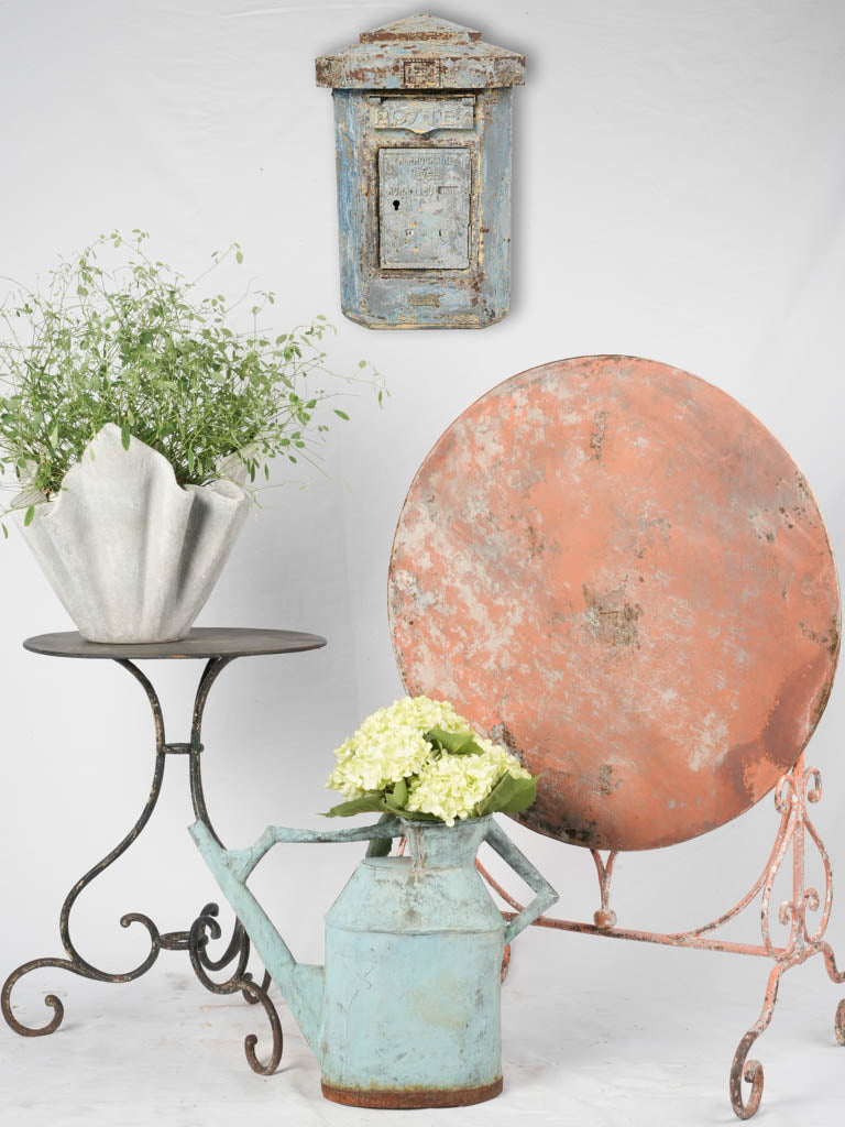 Early 20th-Century French Post Box w/ Blue Patina