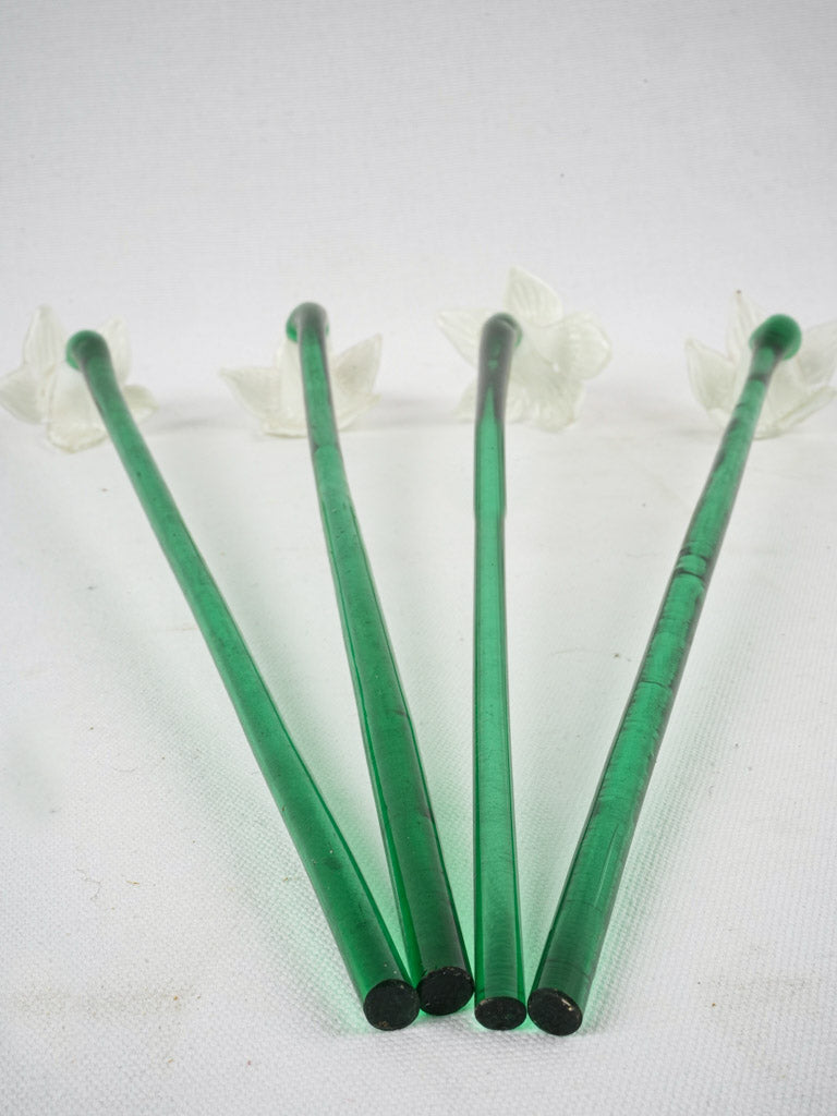 Enchanting emerald green stem flowers Murano