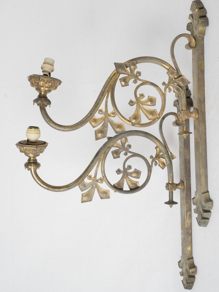 Classy French brass wall lights