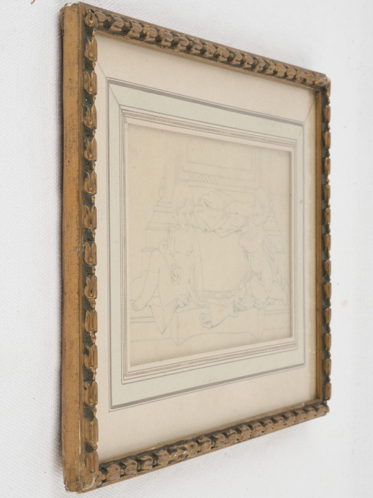 Antique Rococo decorative drawing