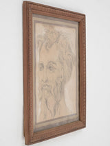 Carved framed Italian art piece