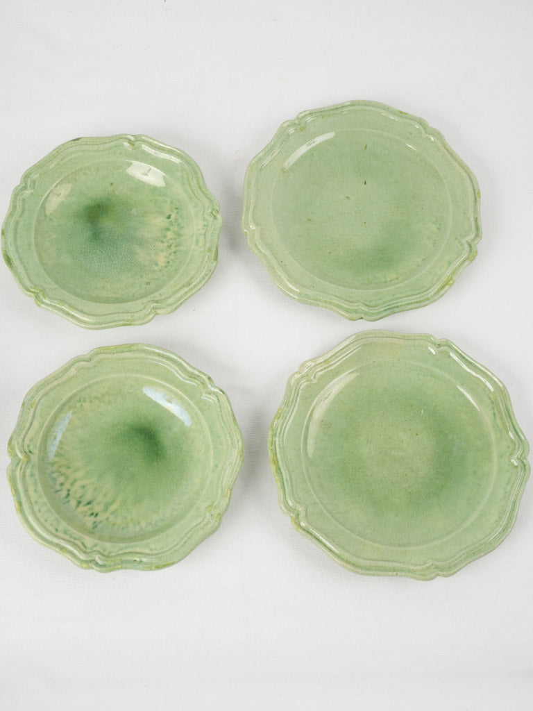 Charming double-striped green glazed dinnerware