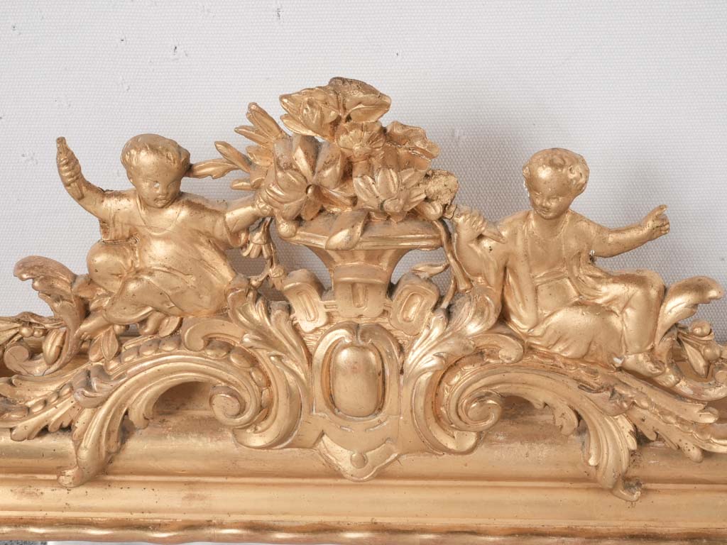 19th century gilded French mirror w/ angels 44" x 28¼"