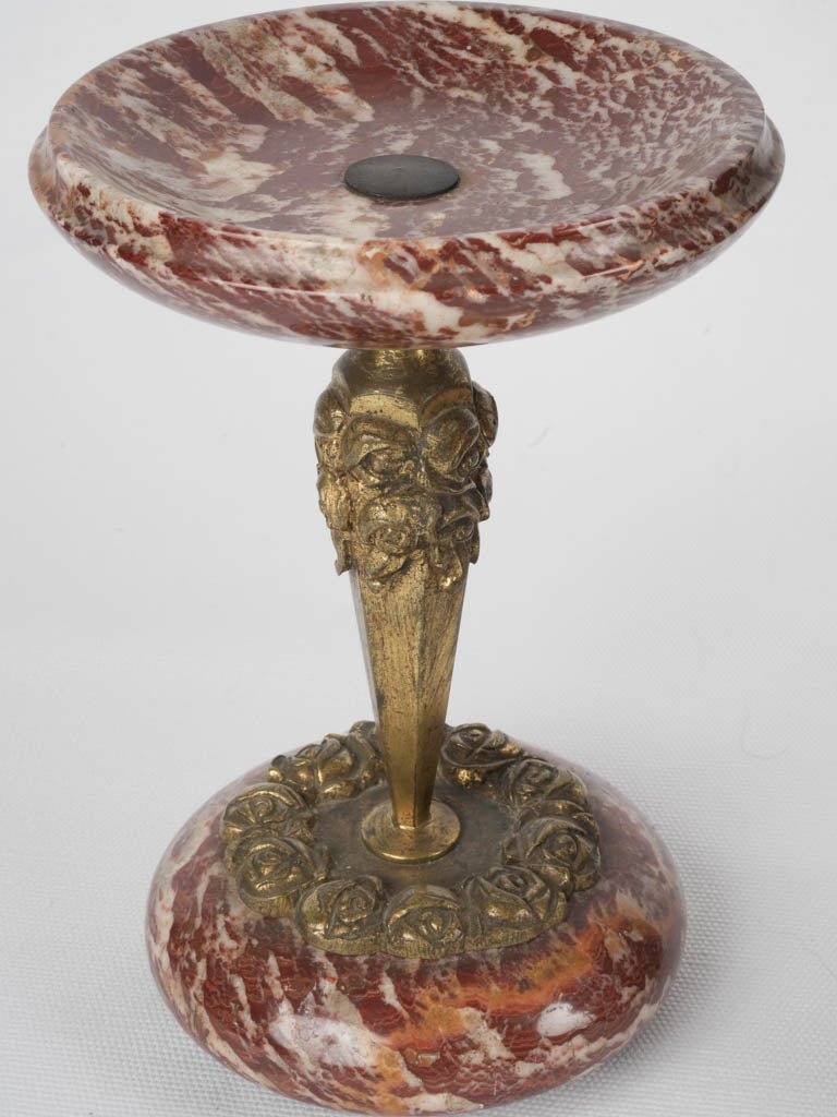 Aged patina marble clockwork