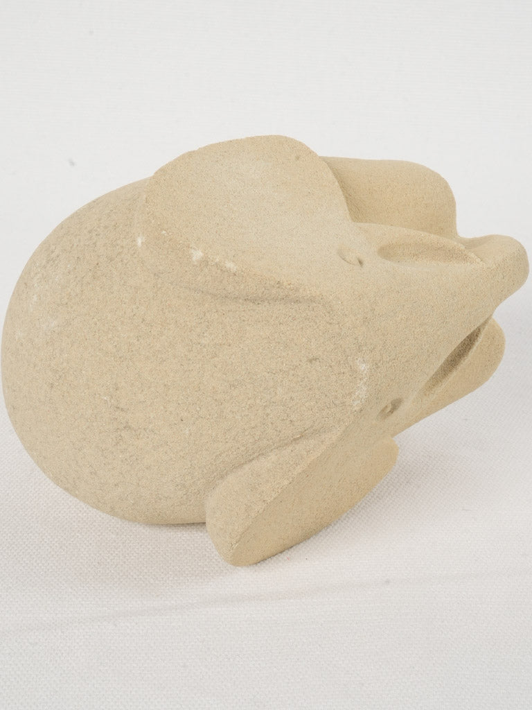 Vintage Stone Elephant Sculpture w/ Minimalist Design 5½"