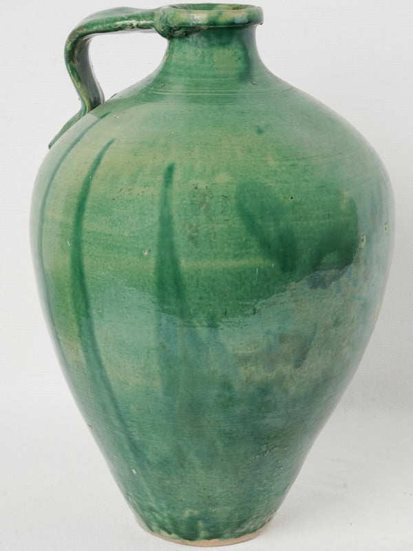 Vintage Spanish Green Glazed Earthenware Jug