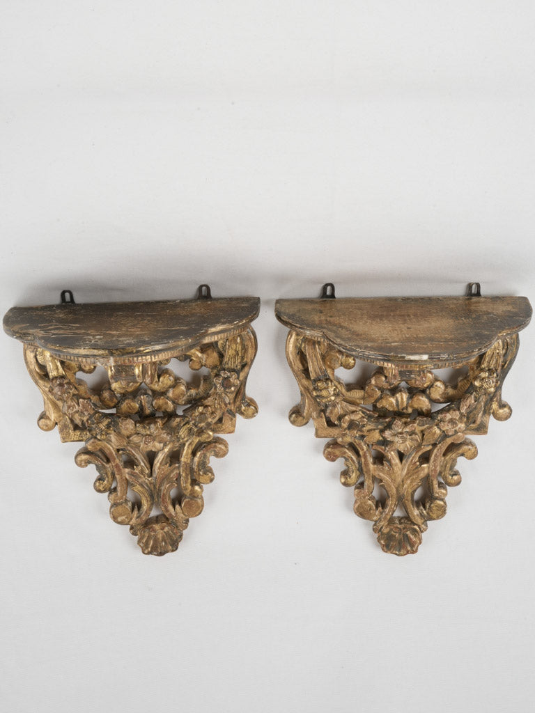 Exquisite, antique pair of consoles