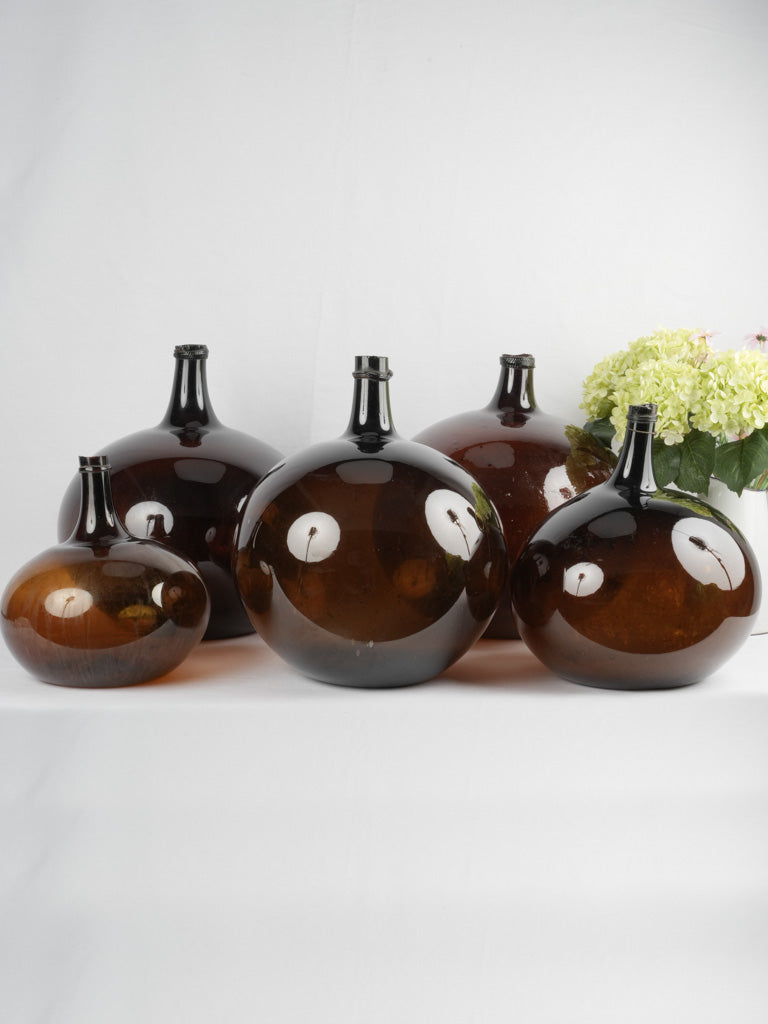 Historical French glass wine demijohn