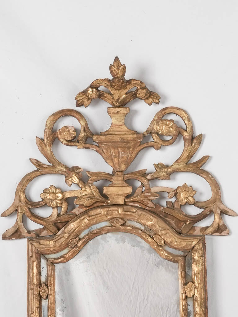 Timeworn golden-finished French period mirror