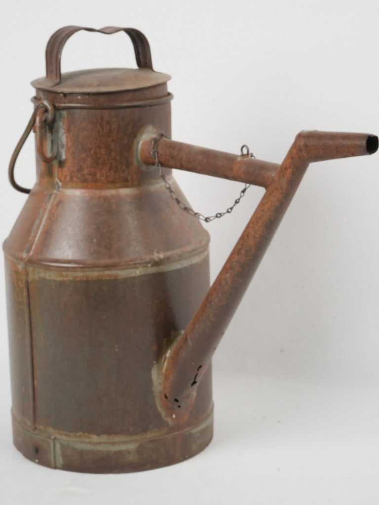 Vintage French rustic iron watering can