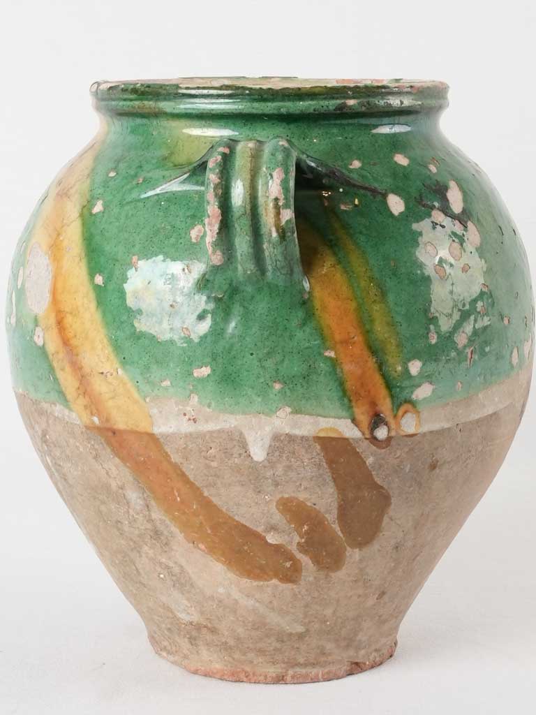 Green-glazed French Preserve Storage Pot